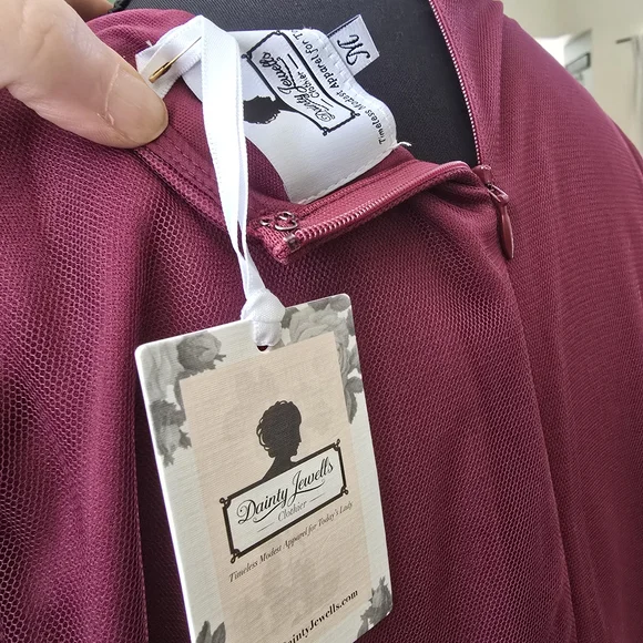 Dainty Jewells Burgundy Long Sleeve Dress - Picture 3 of 4